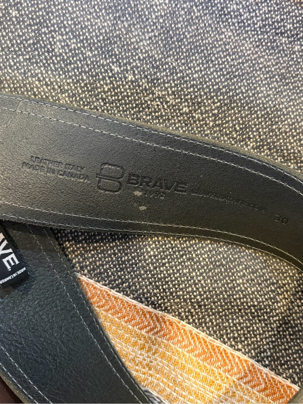 Brave Leather Wide Distressed Grey Belt 2.4” | Statement Buckle | Size 30 - Picture 4 of 6